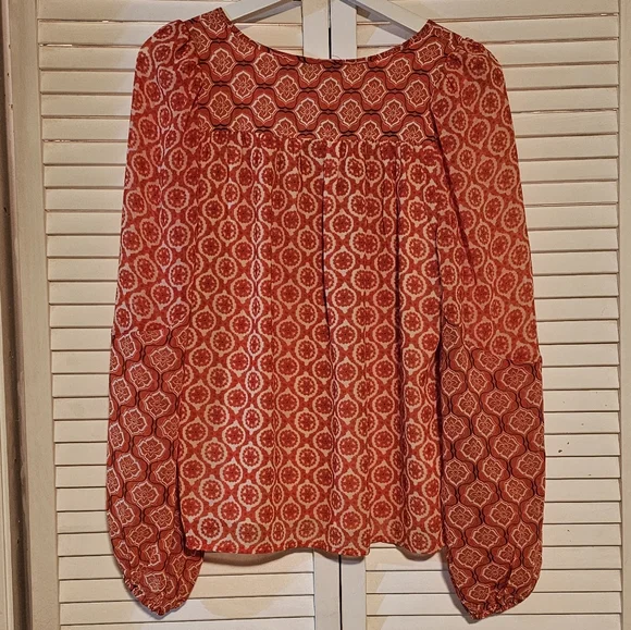 Maison d'Amelie Paris Blouse 👚 Linen Blend Floral Top Sz small. C23 - Picture 2 of 5